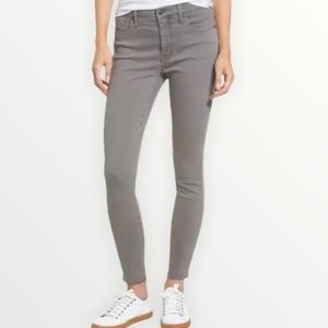 Madewell Grey 9” High Rise Raw Hem Skinny Jeans
